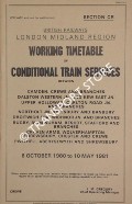 Working Timetable of Conditional trains - Section CR - Camden, Crewe; Droitwich Spa, Wichnor; Rugby, Birmingham, Bescot, Stafford; Craven Arms, Wolverhampton, Shrewsbury, Chester, Aberystwyth, 6 Oct. 1980 to 10 May 1981 by British Railways London Midland Region